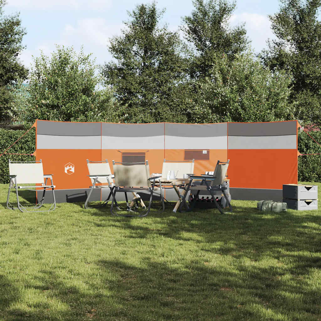 vidaXL Camping Windbreak Grey and Orange 510x153 cm Waterproof 3