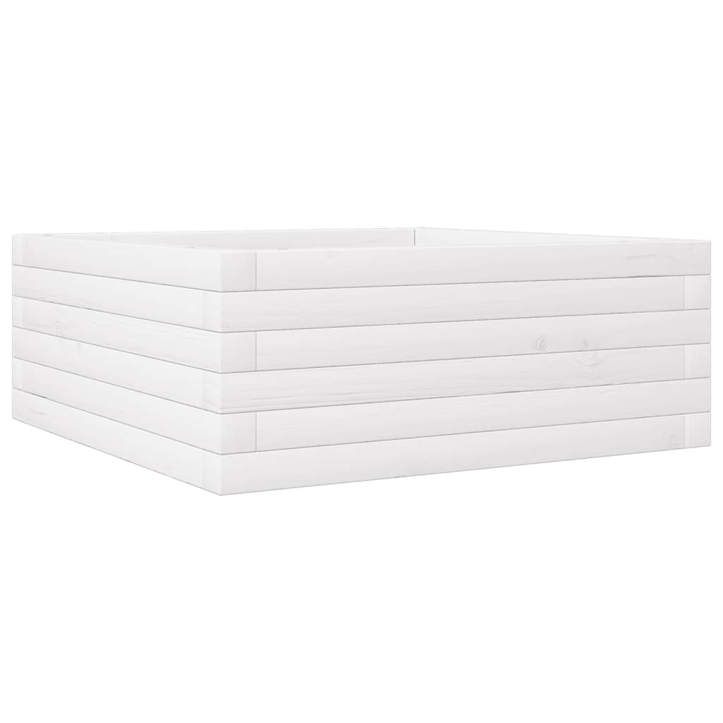 vidaXL Garden Planter White 60x60x23 cm Solid Wood Pine 2