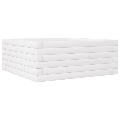 vidaXL Garden Planter White 60x60x23 cm Solid Wood Pine 2