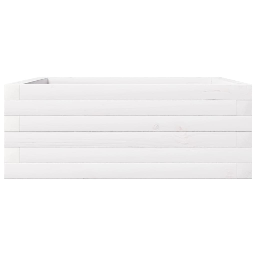 vidaXL Garden Planter White 60x60x23 cm Solid Wood Pine 6