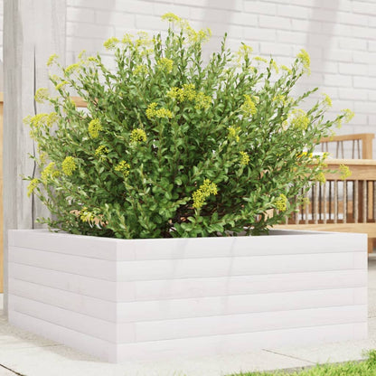 vidaXL Garden Planter White 60x60x23 cm Solid Wood Pine 1