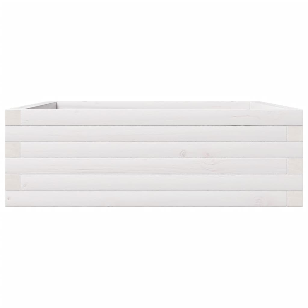 vidaXL Garden Planter White 70x70x23 cm Solid Wood Pine 5