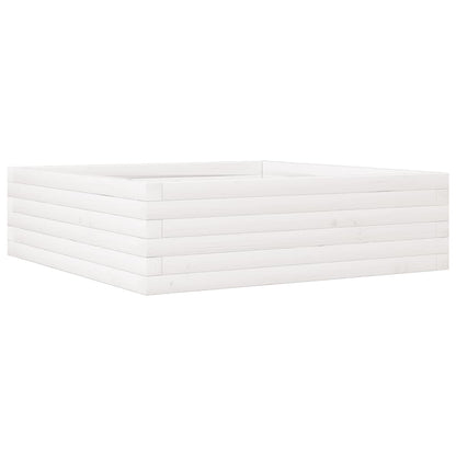 vidaXL Garden Planter White 80x80x23 cm Solid Wood Pine 2