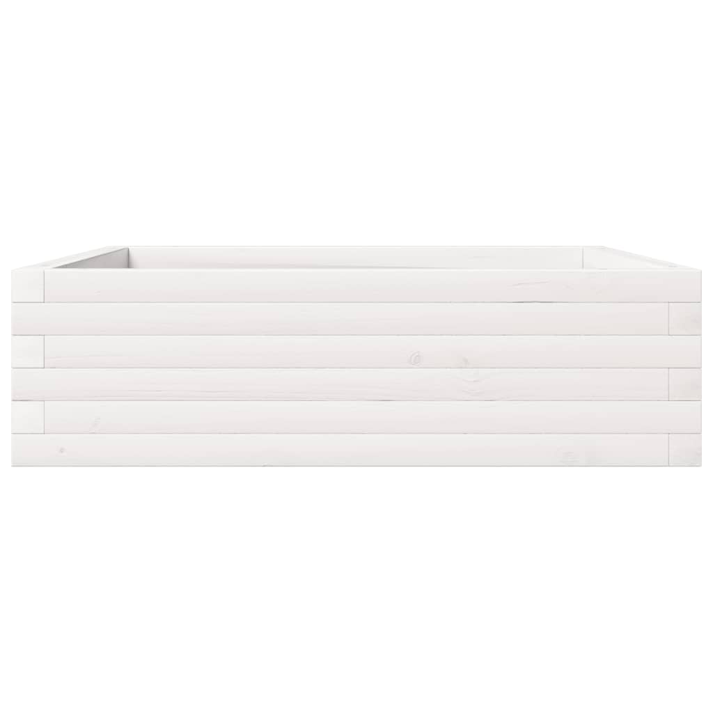 vidaXL Garden Planter White 80x80x23 cm Solid Wood Pine 6