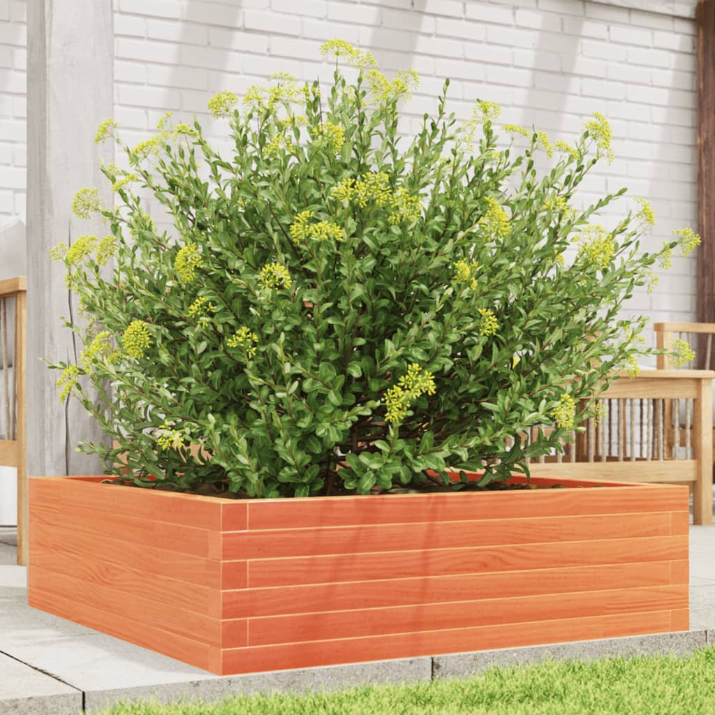 vidaXL Garden Planter Wax Brown 80x80x23 cm Solid Wood Pine 1