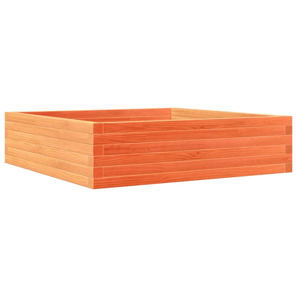 Garden Planter Solid Wood Pine Open bottom Height 23 cm Wax brown 90 cm 90 cm