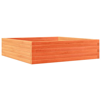 Garden Planter Solid Wood Pine Open bottom Height 23 cm Wax brown 90 cm 90 cm
