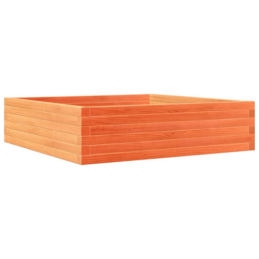 vidaXL Garden Planter Wax Brown 90x90x23 cm Solid Wood Pine 2