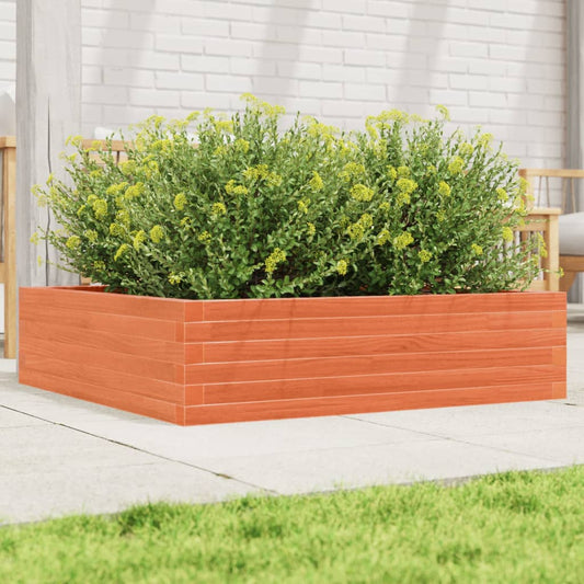 vidaXL Garden Planter Wax Brown 90x90x23 cm Solid Wood Pine 1