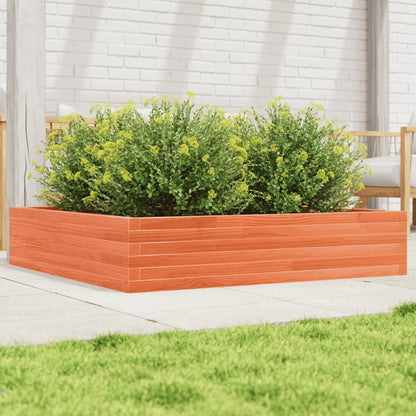 vidaXL Garden Planter Solid Wood Pine Open Bottom Height 23 cm Wax Brown