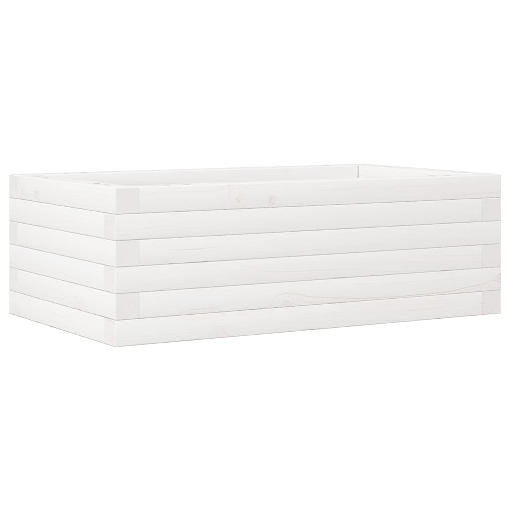 vidaXL Garden Planter White 70x40x23 cm Solid Wood Pine 2
