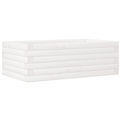 vidaXL Garden Planter White 70x40x23 cm Solid Wood Pine 2