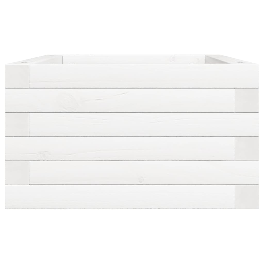 vidaXL Garden Planter White 70x40x23 cm Solid Wood Pine 6