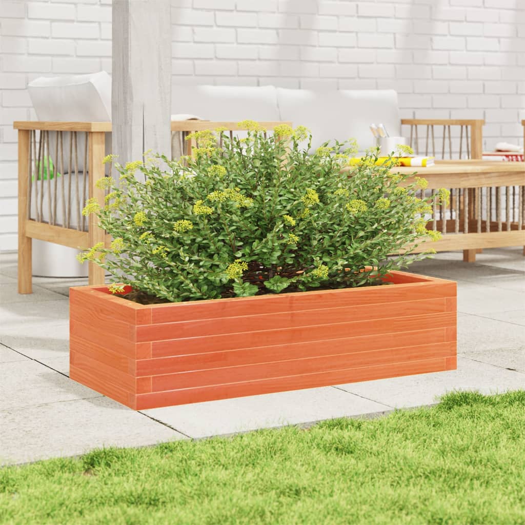 vidaXL Garden Planter Wax Brown 90x40x23 cm Solid Wood Pine 3