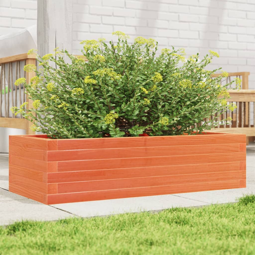 vidaXL Garden Planter Wax Brown 90x40x23 cm Solid Wood Pine 1