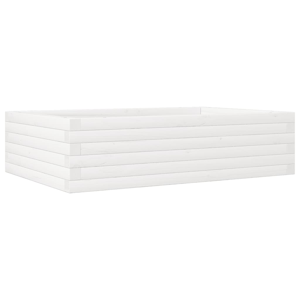 vidaXL Garden Planter White 90x60x23 cm Solid Wood Pine 2