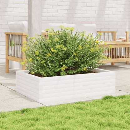 vidaXL Garden Planter White 90x60x23 cm Solid Wood Pine 3