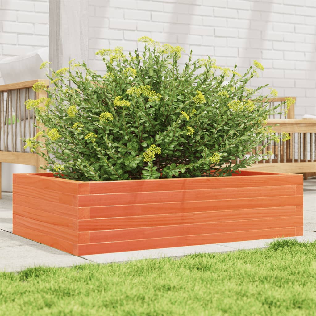 vidaXL Garden Planter Wax Brown 90x60x23 cm Solid Wood Pine 1