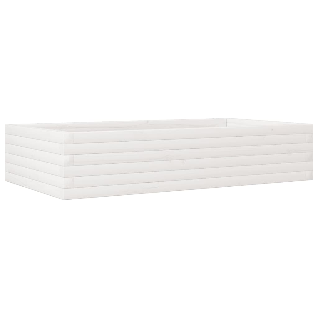 vidaXL Garden Planter White 110x60x23 cm Solid Wood Pine 2