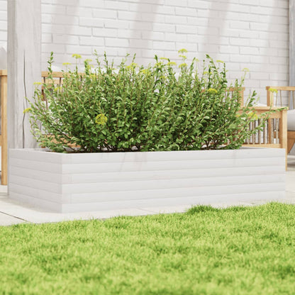 vidaXL Garden Planter White 110x60x23 cm Solid Wood Pine 1