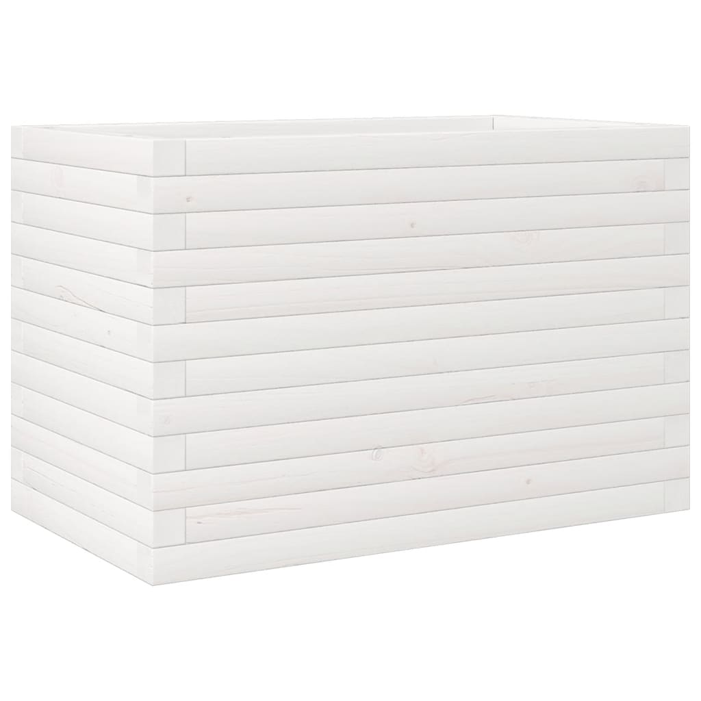 vidaXL Garden Planter White 70x40x45.5 cm Solid Wood Pine 2