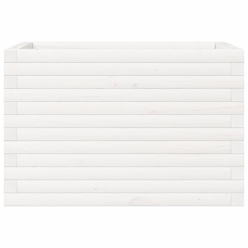 vidaXL Garden Planter White 70x40x45.5 cm Solid Wood Pine 5