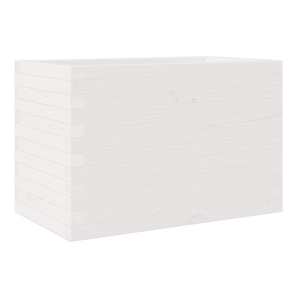 Garden Planter 50x50x45.5 cm Solid Wood Pine Open Bottom White 70 cm 40 cm