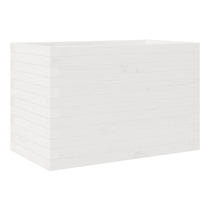 Garden Planter 50x50x45.5 cm Solid Wood Pine Open Bottom White 70 cm 40 cm