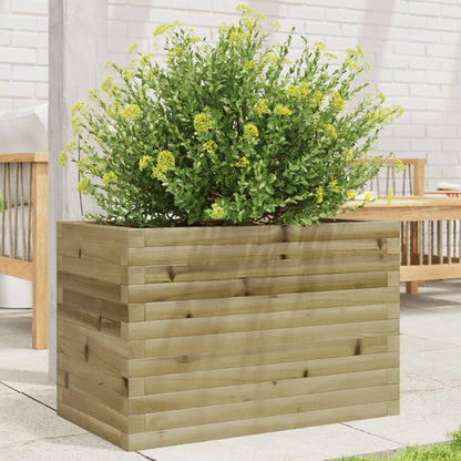 Garden Planter 50x50x45.5 cm Impregnated Wood Pine Open Bottom Natural Impregnated 70 cm 40 cm