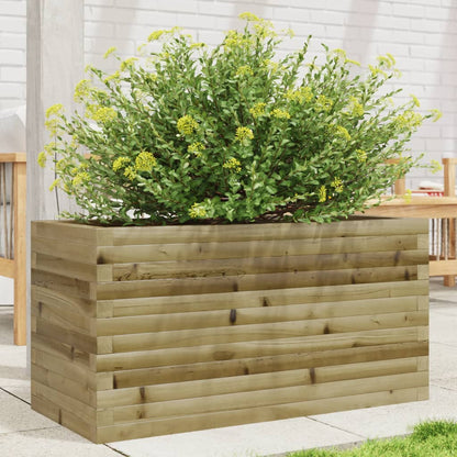 Garden Planter 50x50x45.5 cm Impregnated Wood Pine Open Bottom Natural Impregnated 90 cm 40 cm