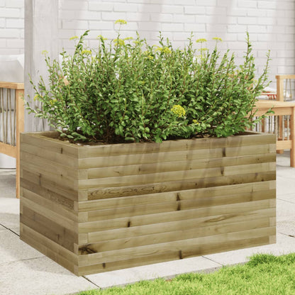 Garden Planter 50x50x45.5 cm Impregnated Wood Pine Open Bottom Natural Impregnated 90 cm 60 cm