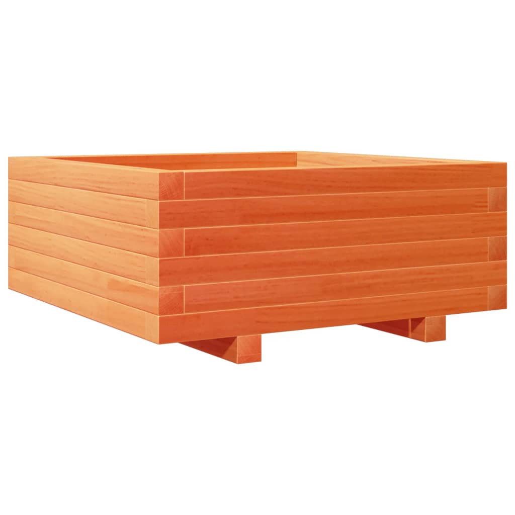 vidaXL Garden Planter Wax Brown 60x60x26.5 cm Solid Wood Pine 2