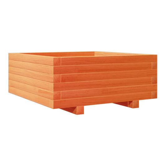 Garden Planter 40x40x26,5 cm Solid Wood Pine with legs Height 26.5 cm Wax brown 60 cm 60 cm