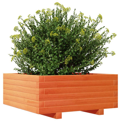 vidaXL Garden Planter Wax Brown 60x60x26.5 cm Solid Wood Pine 4