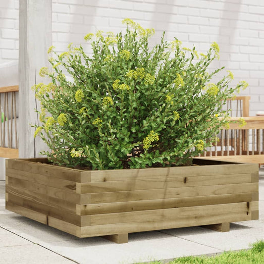 Garden Planter 40x40x26.5 cm Impregnated Wood Pine with Legs Natural Impregnated 80 cm 80 cm