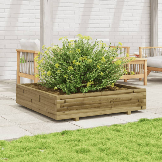 Garden Planter 40x40x26.5 cm Impregnated Wood Pine with Legs Natural Impregnated 110 cm 110 cm