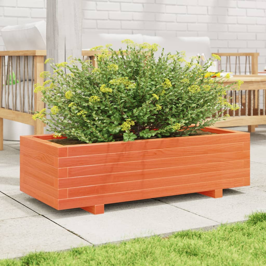 vidaXL Garden Planter Wax Brown 90x40x26,5 cm Solid Wood Pine 3