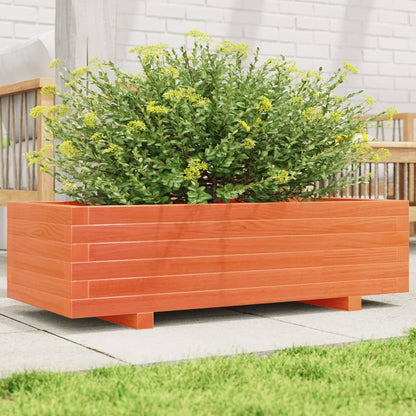 vidaXL Garden Planter Wax Brown 90x40x26,5 cm Solid Wood Pine 1