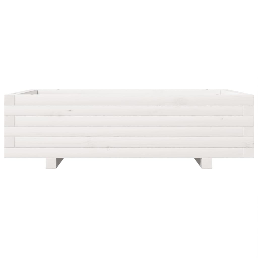 vidaXL Garden Planter White 90x60x26.5 cm Solid Wood Pine 5