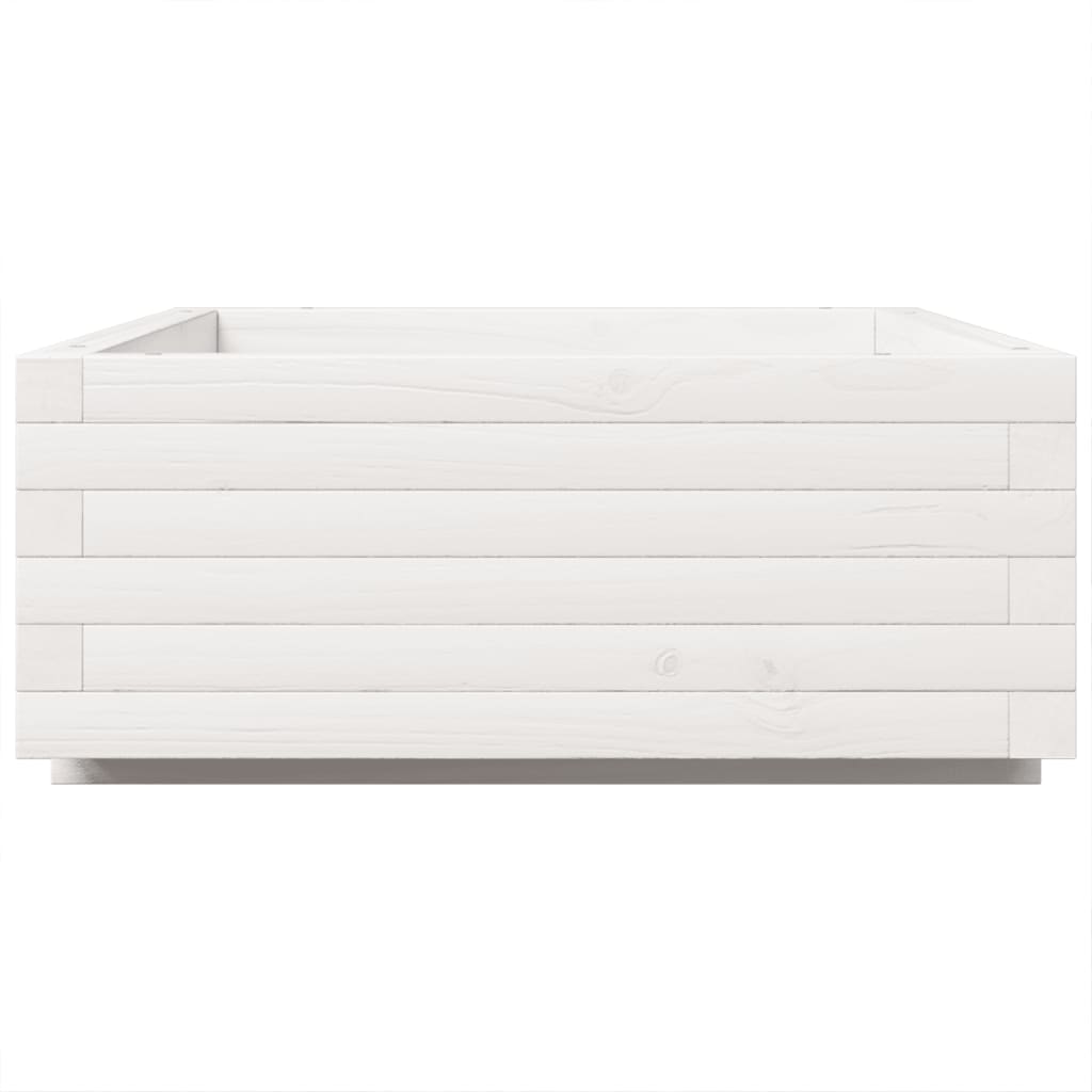 vidaXL Garden Planter White 90x60x26.5 cm Solid Wood Pine 6