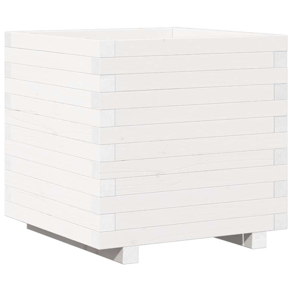 vidaXL Garden Planter White 50x50x49.5 cm Solid Wood Pine 2