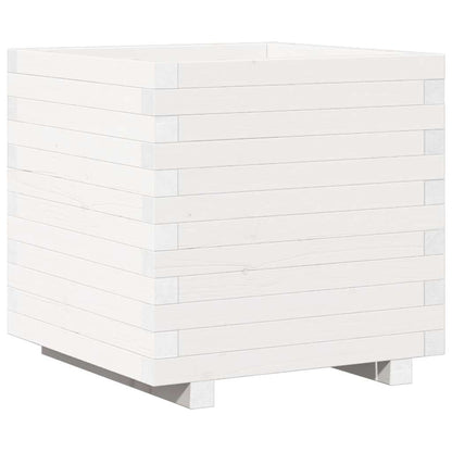 vidaXL Garden Planter White 50x50x49.5 cm Solid Wood Pine 2