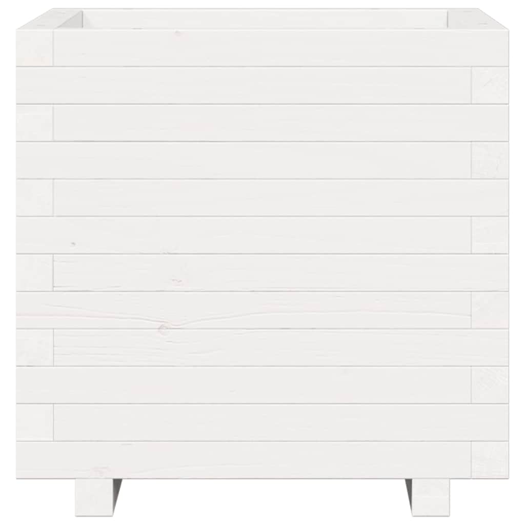vidaXL Garden Planter White 50x50x49.5 cm Solid Wood Pine 5