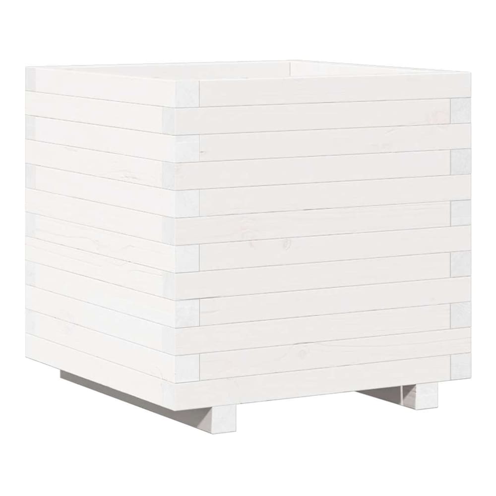 Garden Planter 50x50x49.5 cm Solid Wood Pine with Legs White