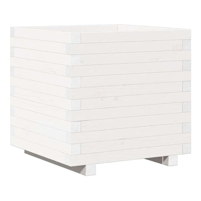 Garden Planter 50x50x49.5 cm Solid Wood Pine with Legs White