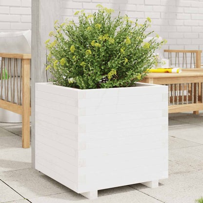 vidaXL Garden Planter White 50x50x49.5 cm Solid Wood Pine 1
