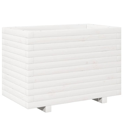 vidaXL Garden Planter White 70x40x49.5 cm Solid Wood Pine 2