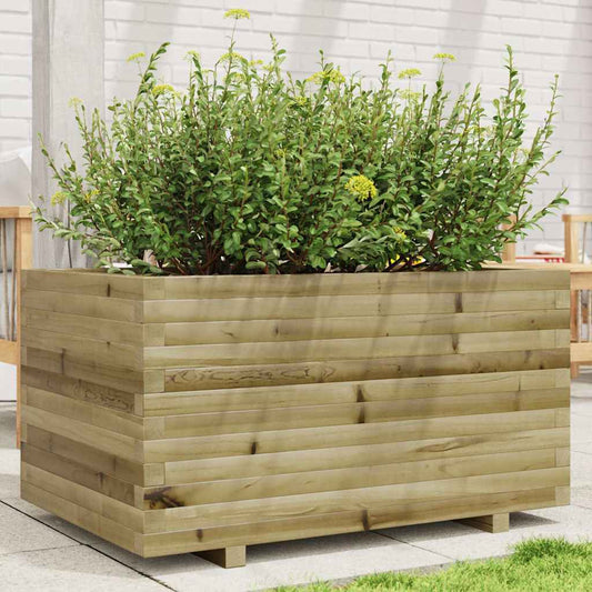 Garden Planter 60x60x49.5 cm Solid Wood Pine with Legs Natural impregnated 90 cm