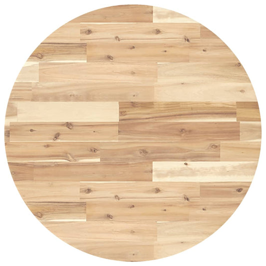 Close up of the wood grain and planks of the round table top