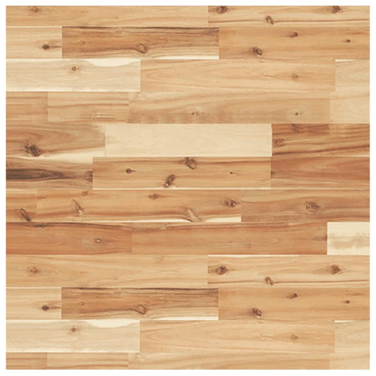 The wooden table top showing the grain pattern and natural texture of the timber surface